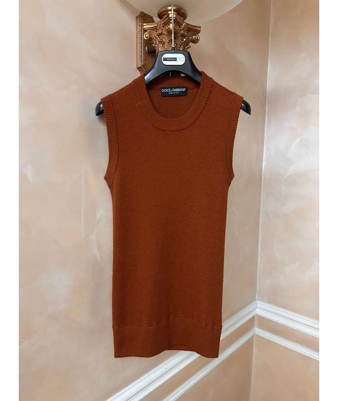 DOLCE&GABBANA Оранжевая кашемировая жилетка, фото 4