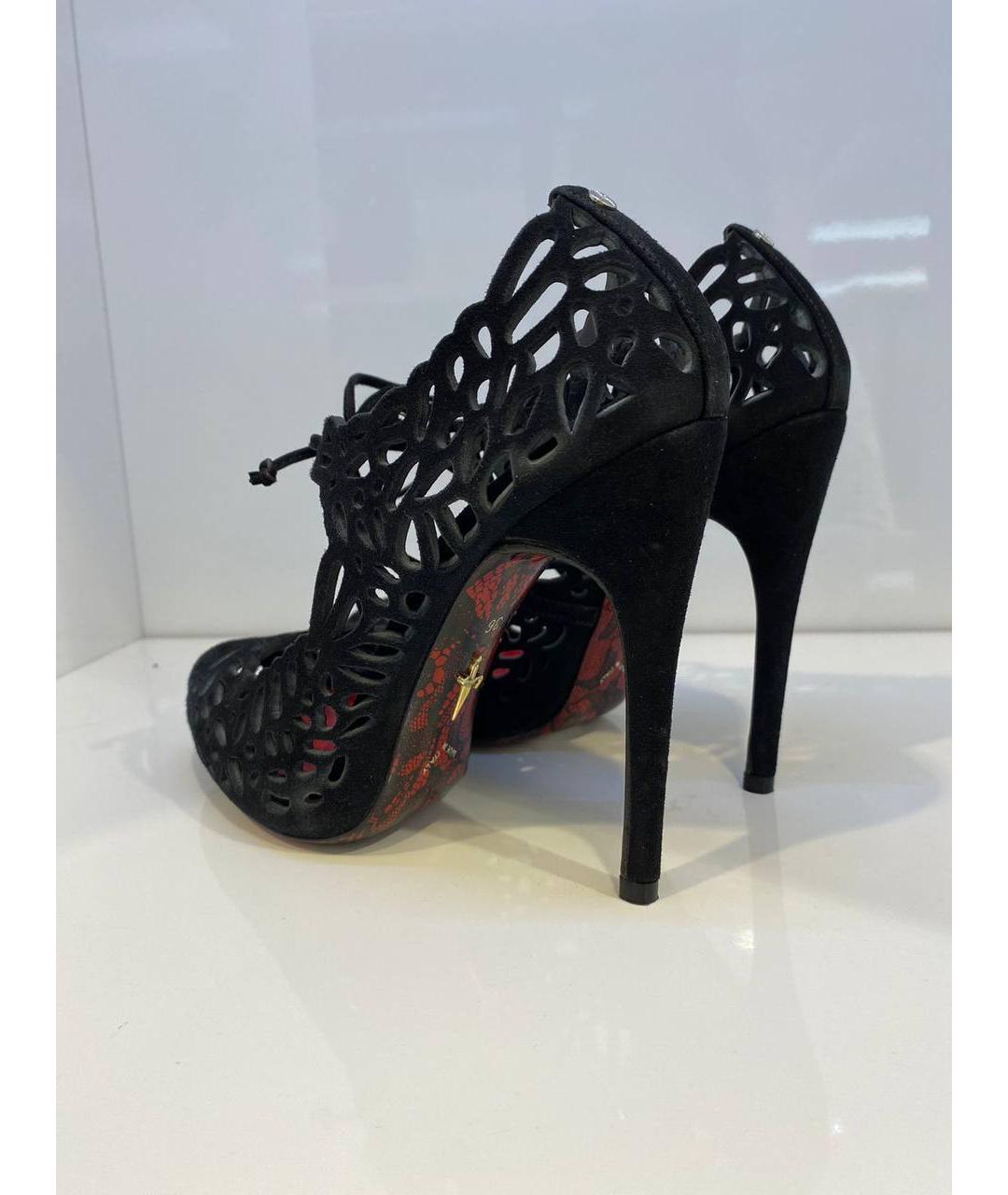 CESARE PACIOTTI Черные кожаные босоножки, фото 3