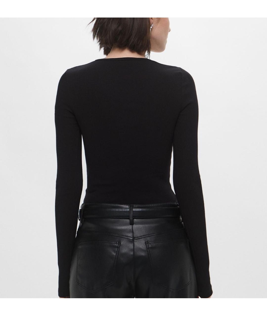 OFF-WHITE Черный хлопко-эластановый джемпер / свитер, фото 2