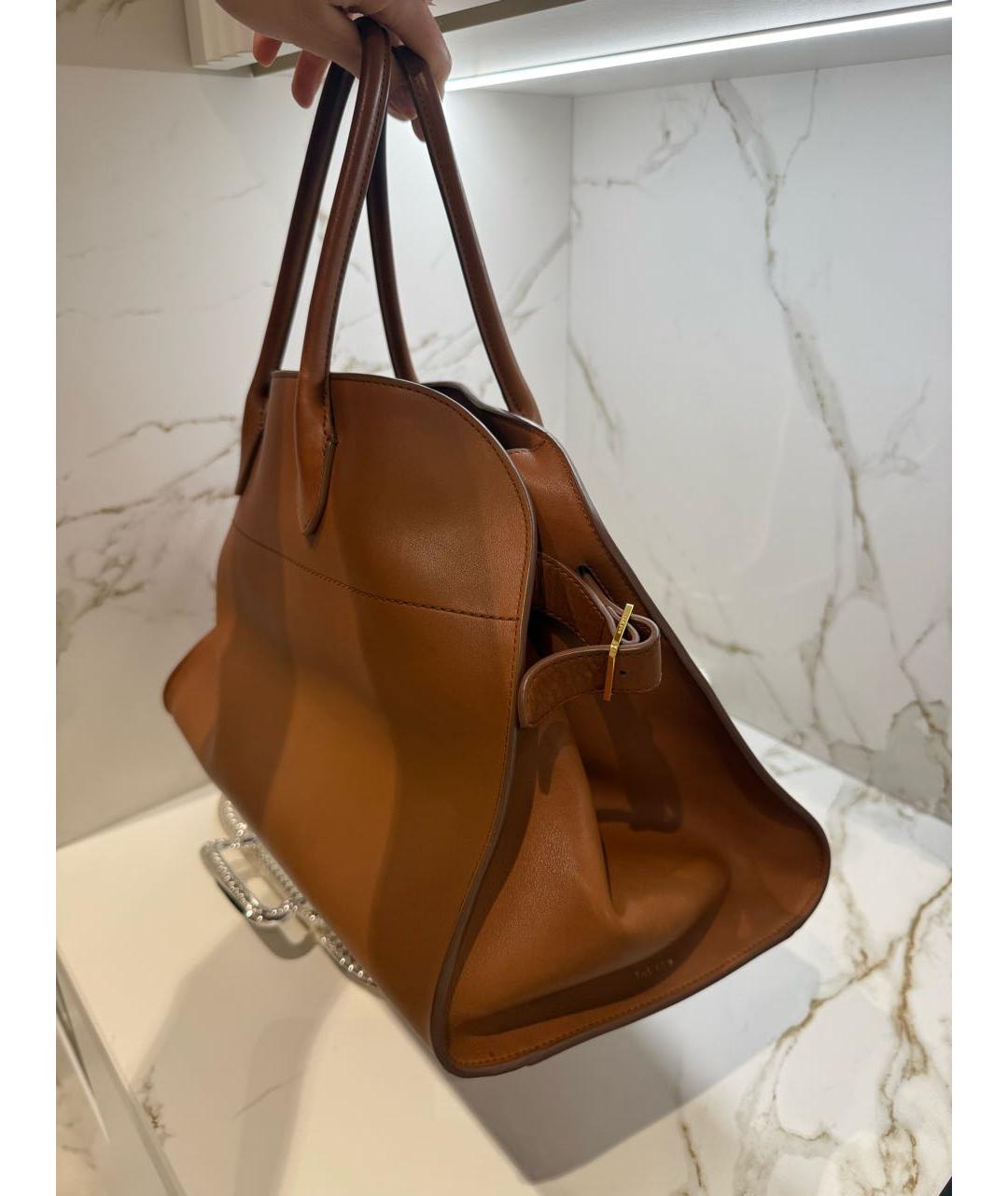 THE ROW Коричневая кожаная сумка с короткими ручками, фото 2