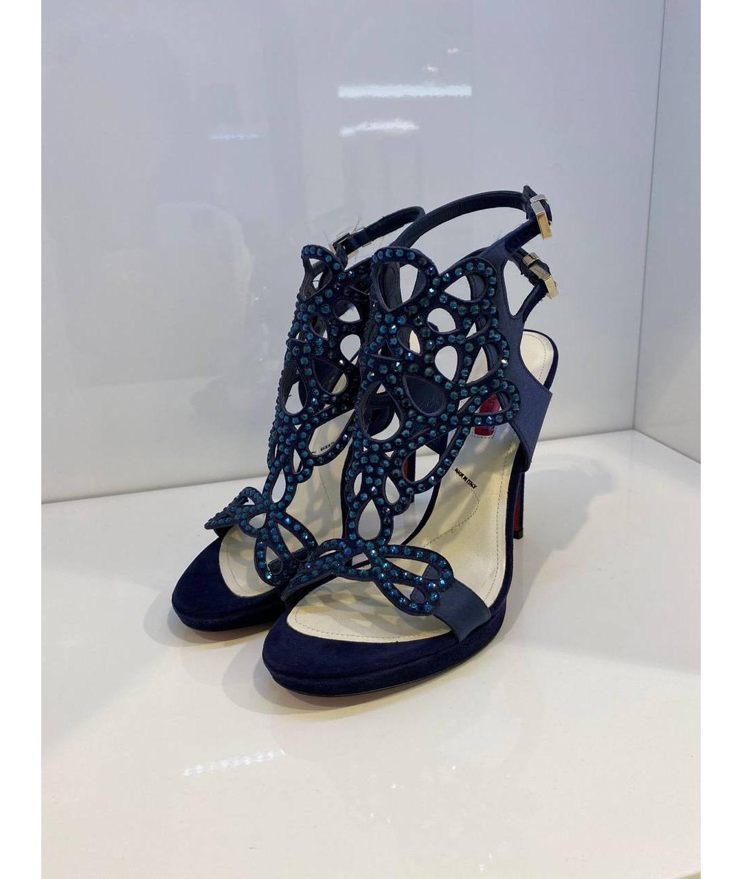 CESARE PACIOTTI Голубые кожаные босоножки, фото 2