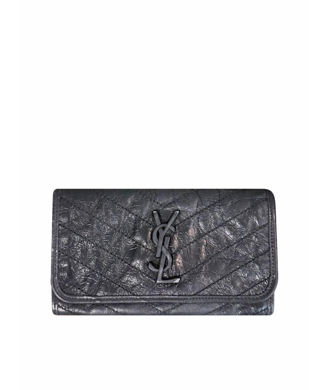SAINT LAURENT Черный кошелек, фото 1
