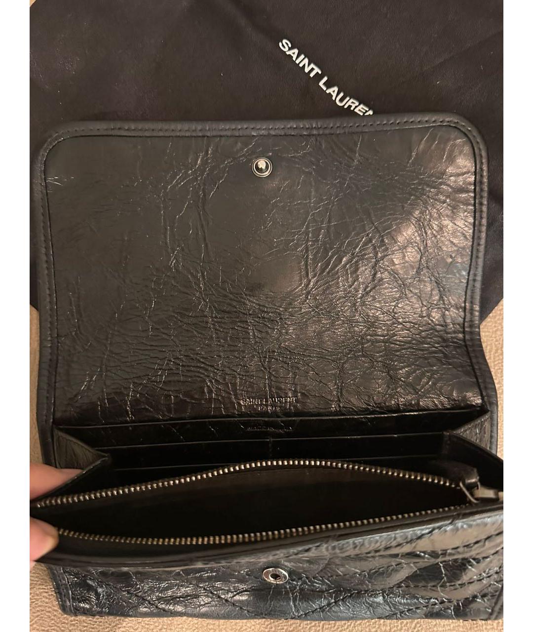SAINT LAURENT Черный кошелек, фото 3