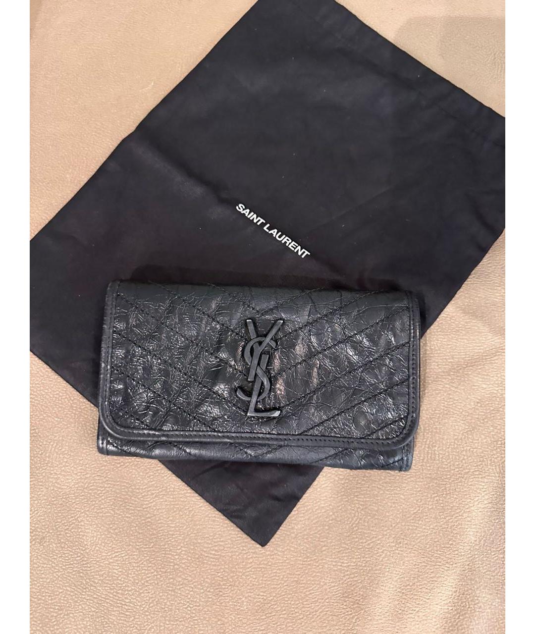 SAINT LAURENT Черный кошелек, фото 7