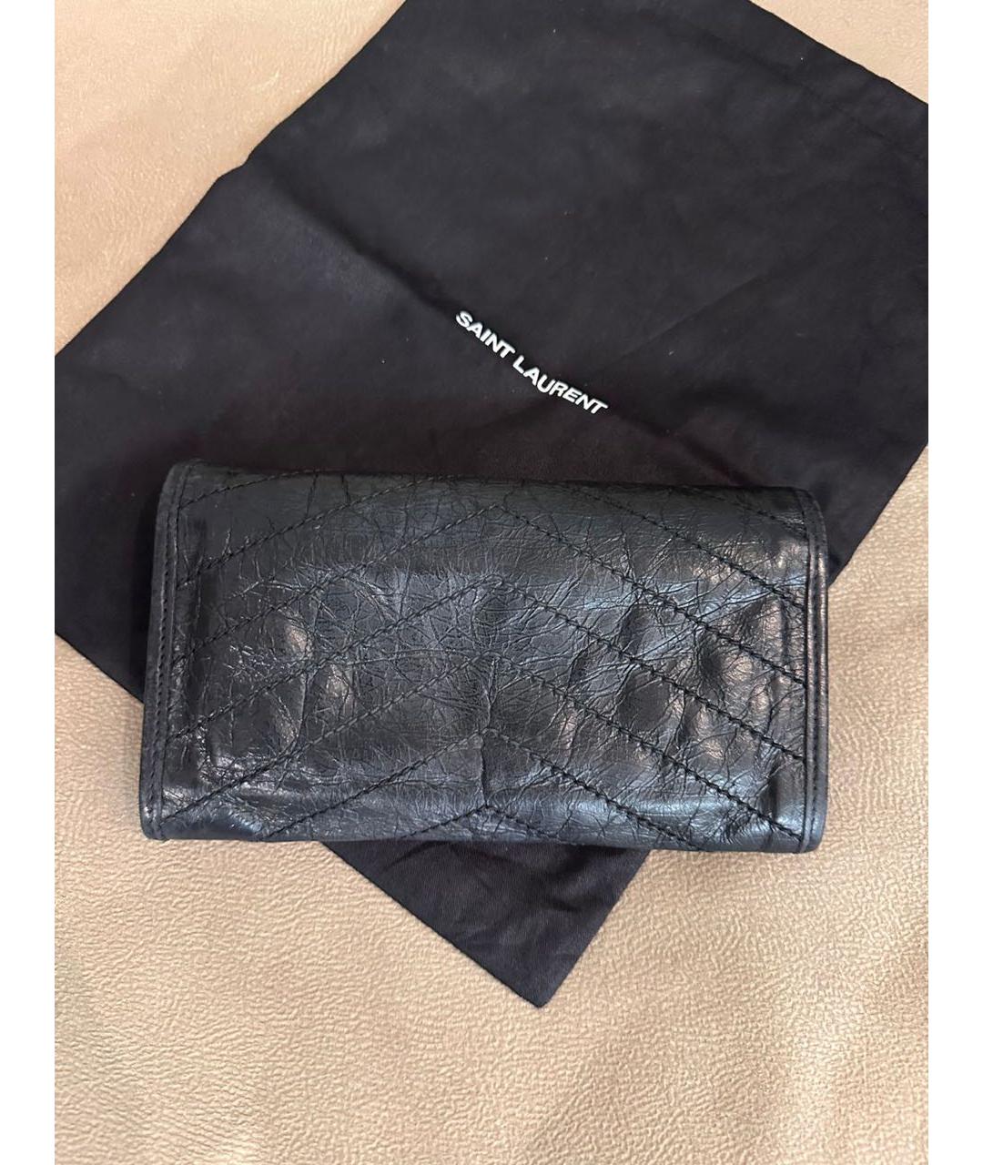 SAINT LAURENT Черный кошелек, фото 2
