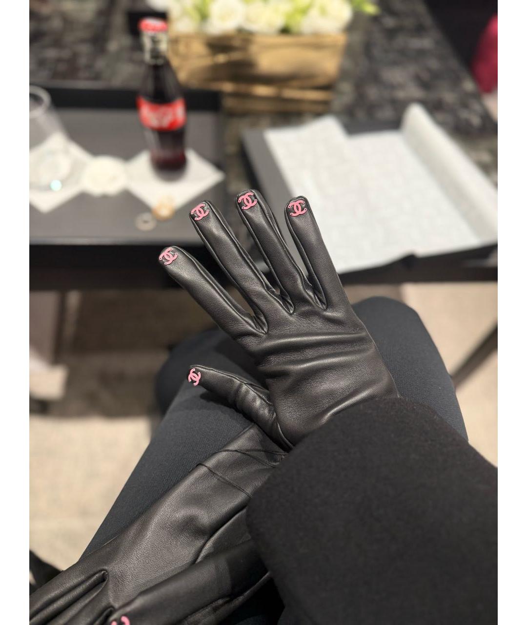 CHANEL Черные кожаные перчатки, фото 2