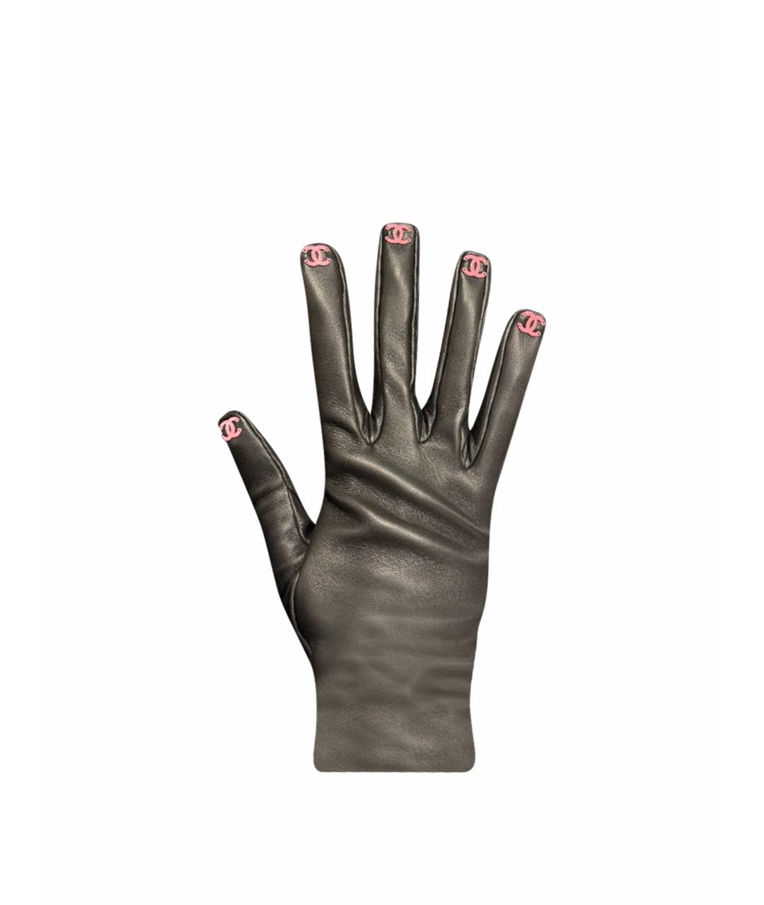 CHANEL Черные кожаные перчатки, фото 1