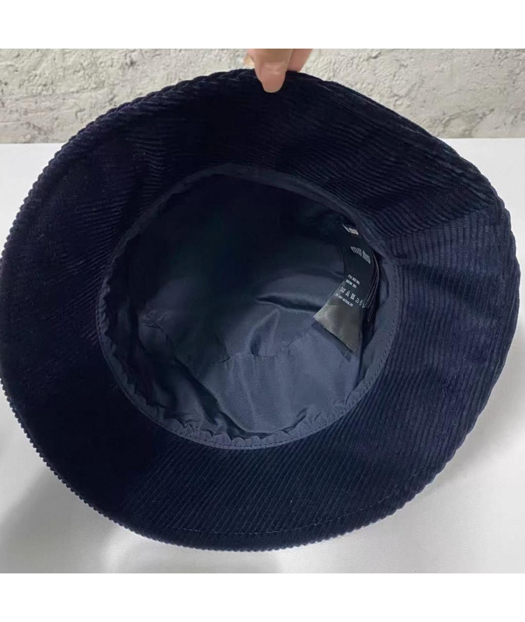 MIU MIU Темно-синяя хлопковая панама, фото 2