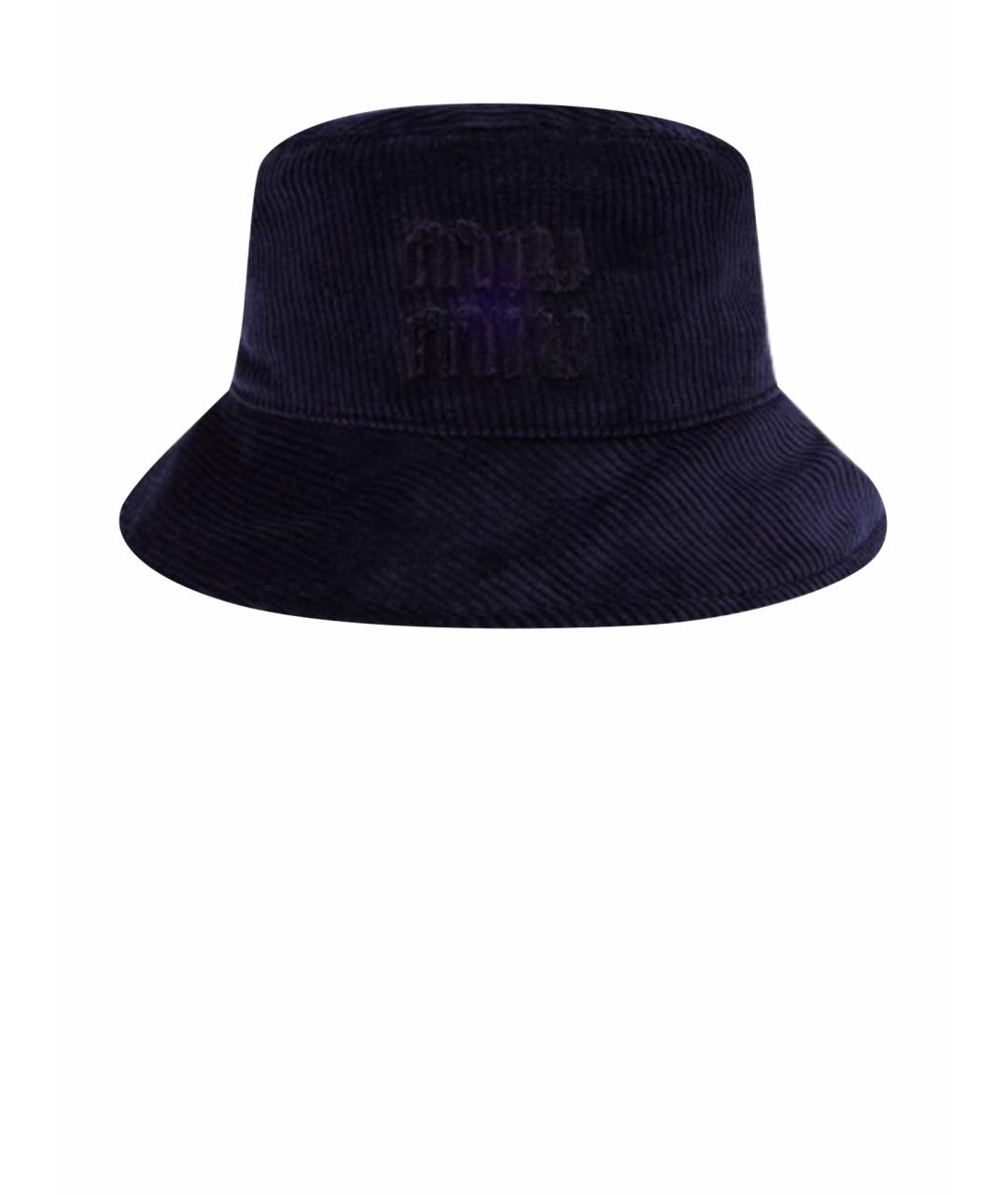 MIU MIU Темно-синяя хлопковая панама, фото 1