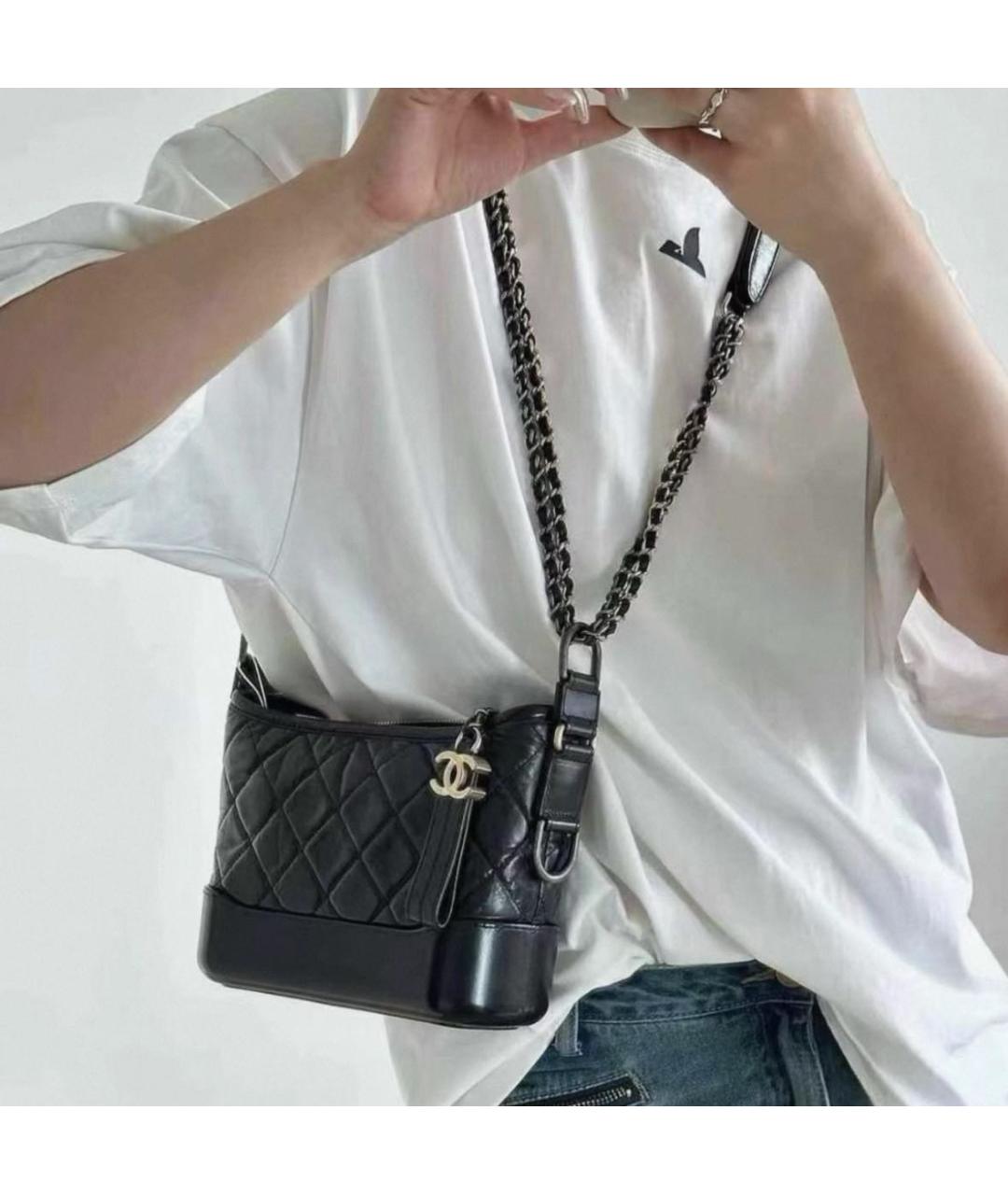 CHANEL Черная кожаная сумка через плечо, фото 4