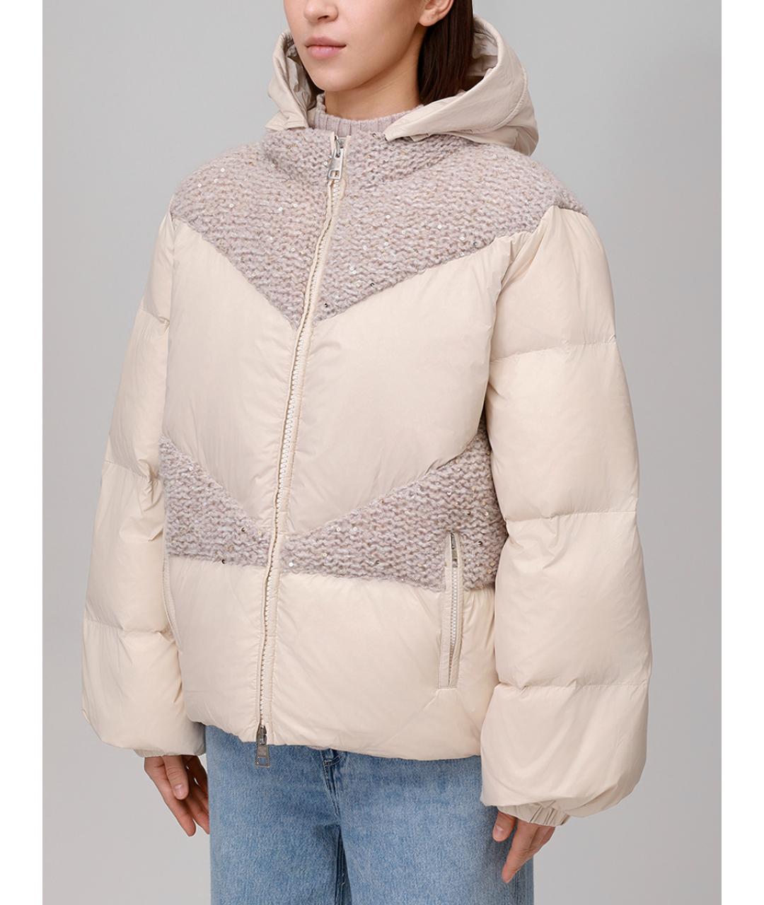 PANICALE Бежевый пуховик, фото 4