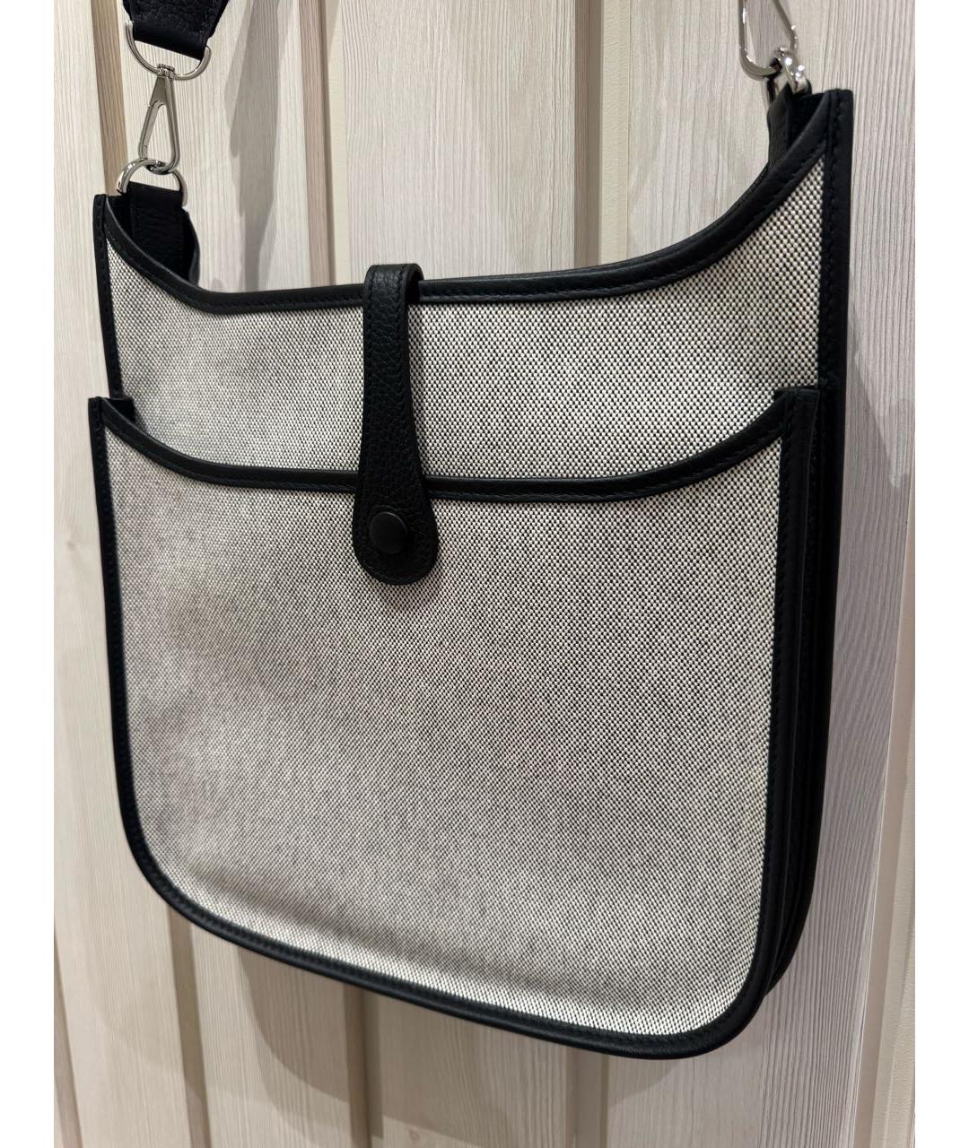 HERMES Серая тканевая сумка через плечо, фото 3