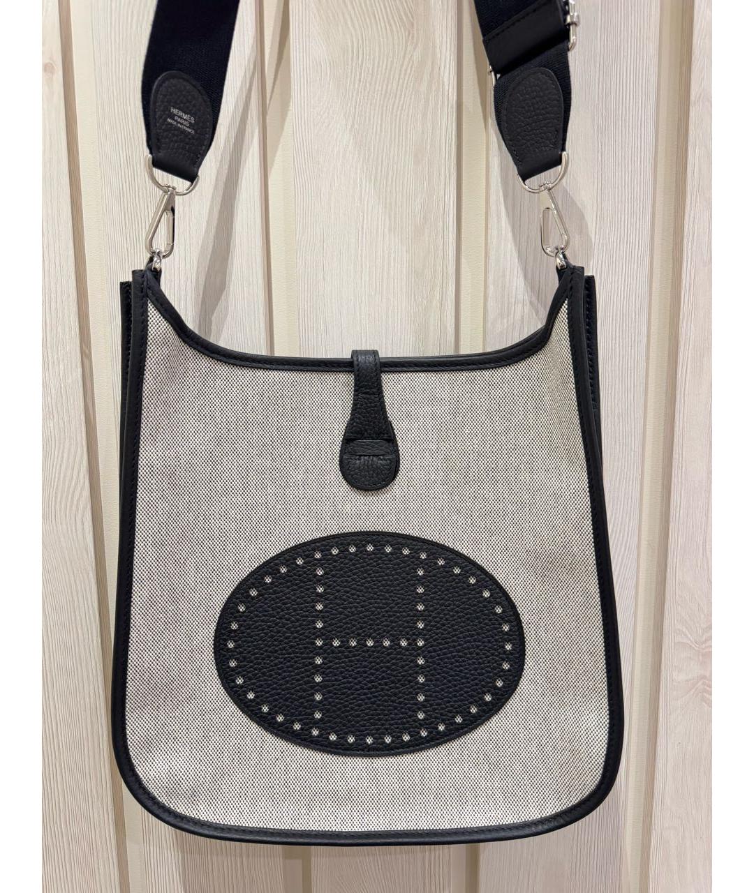 HERMES Серая тканевая сумка через плечо, фото 9
