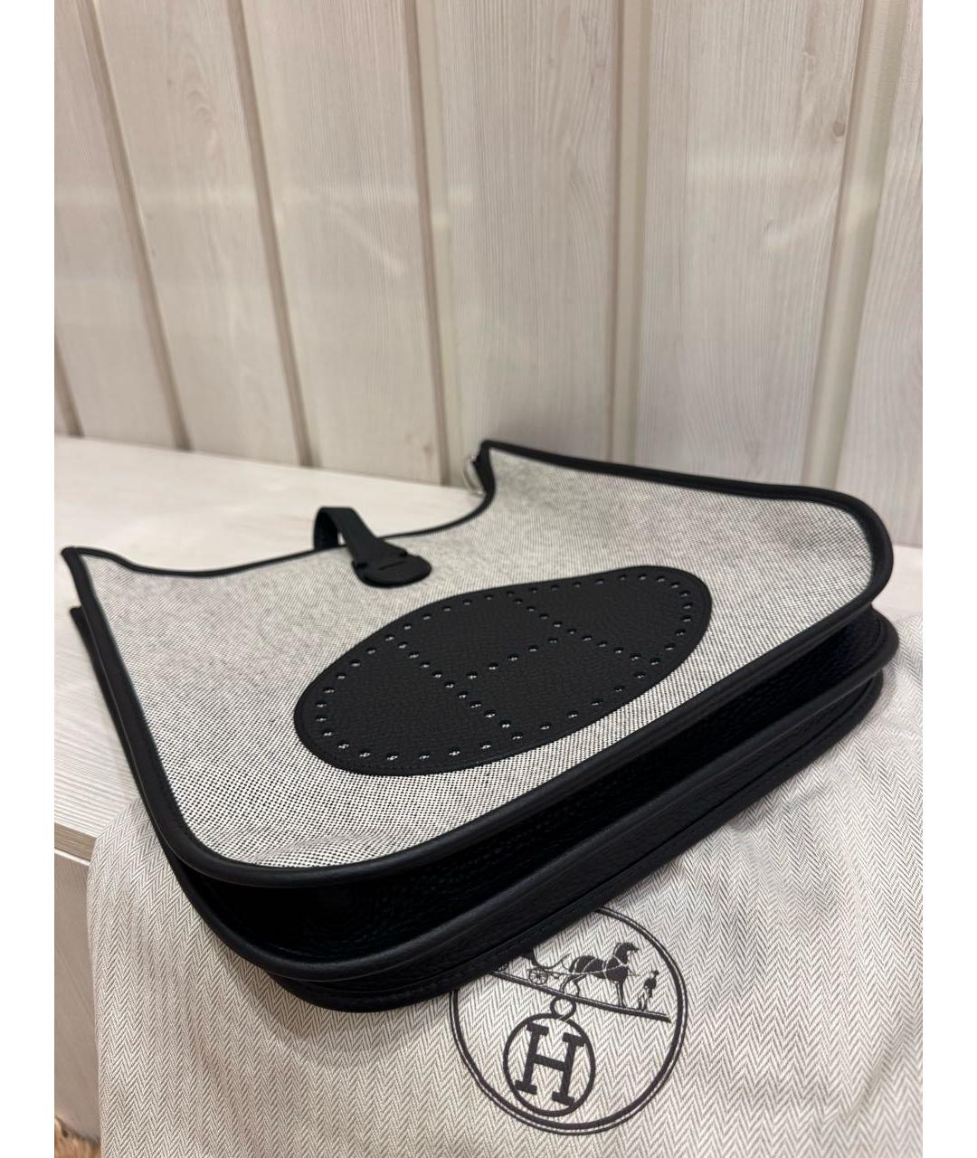 HERMES Серая тканевая сумка через плечо, фото 2