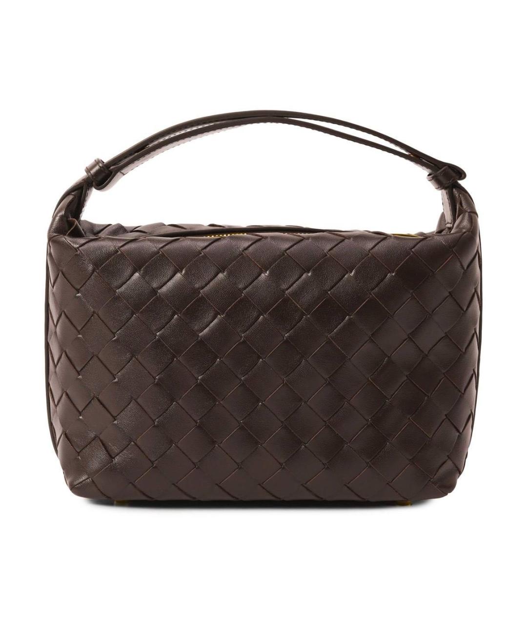 BOTTEGA VENETA Коричневая кожаная сумка с короткими ручками, фото 3