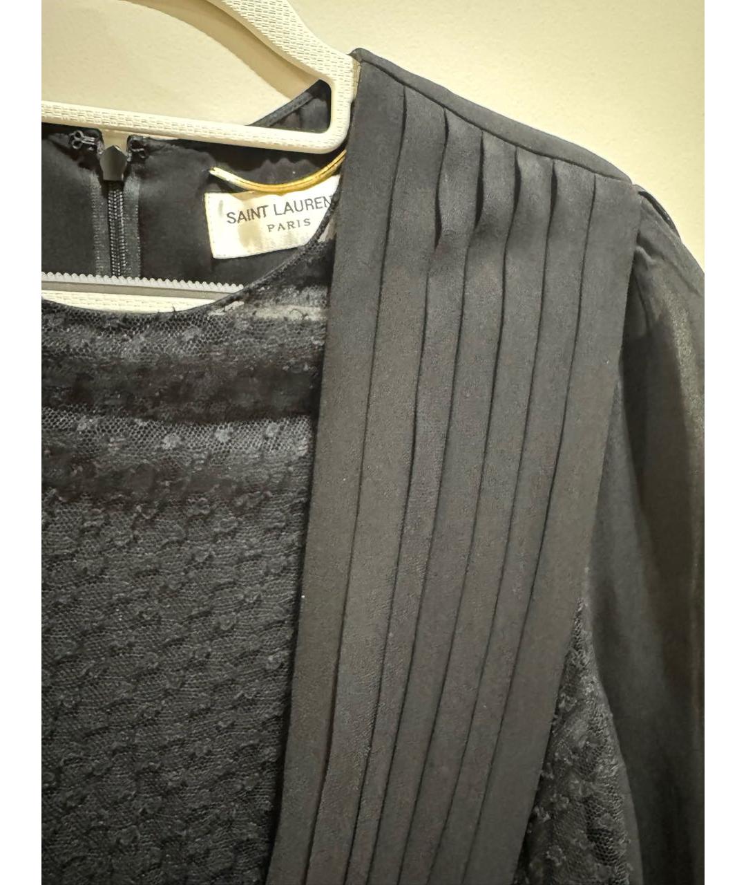 SAINT LAURENT Черное вискозное вечернее платье, фото 3