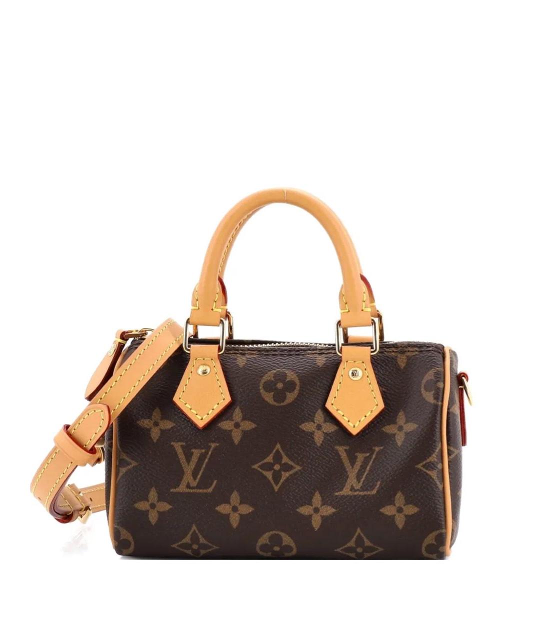 LOUIS VUITTON Коричневая кожаная сумка с короткими ручками, фото 1