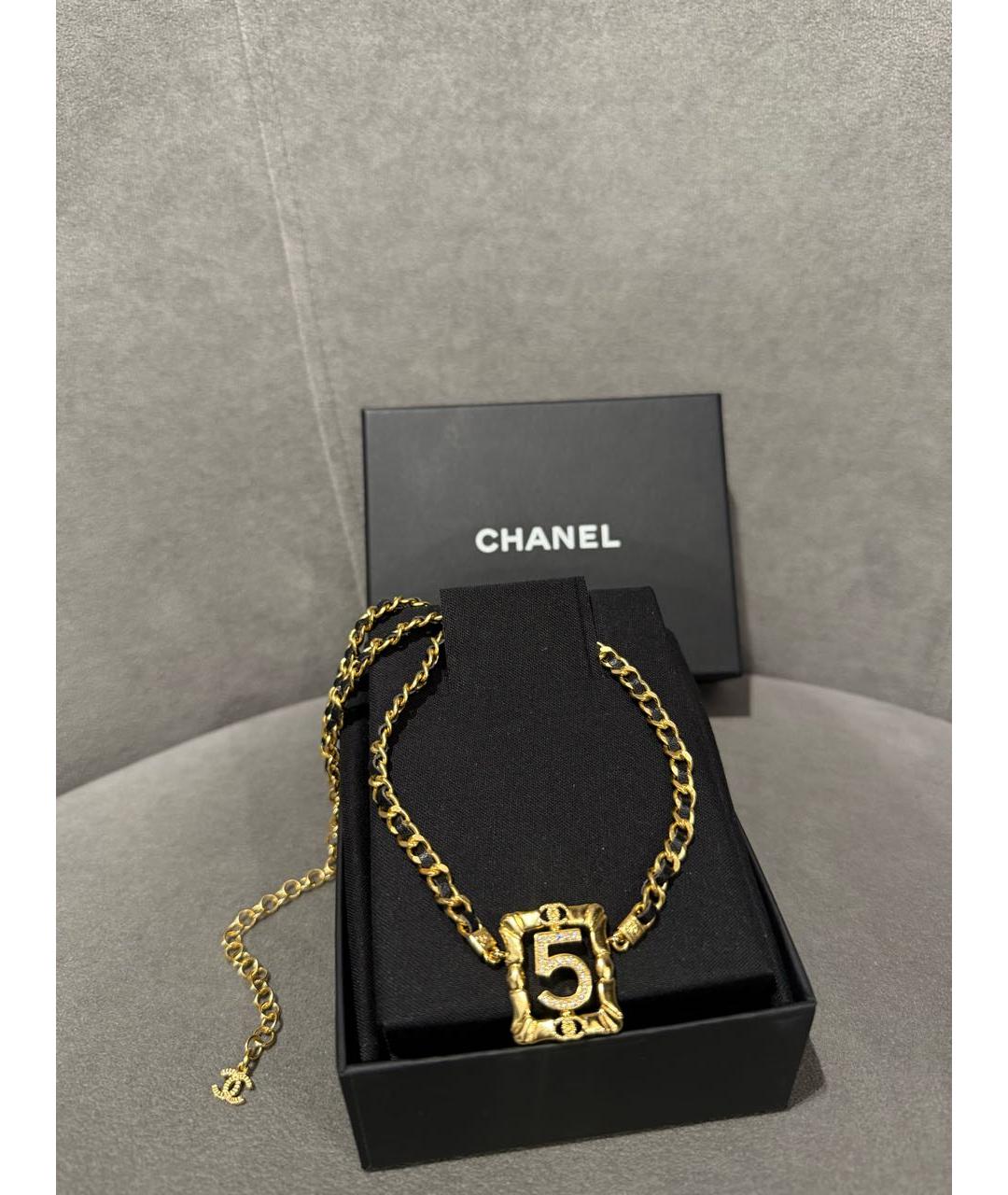 CHANEL Золотое металлическое колье, фото 3