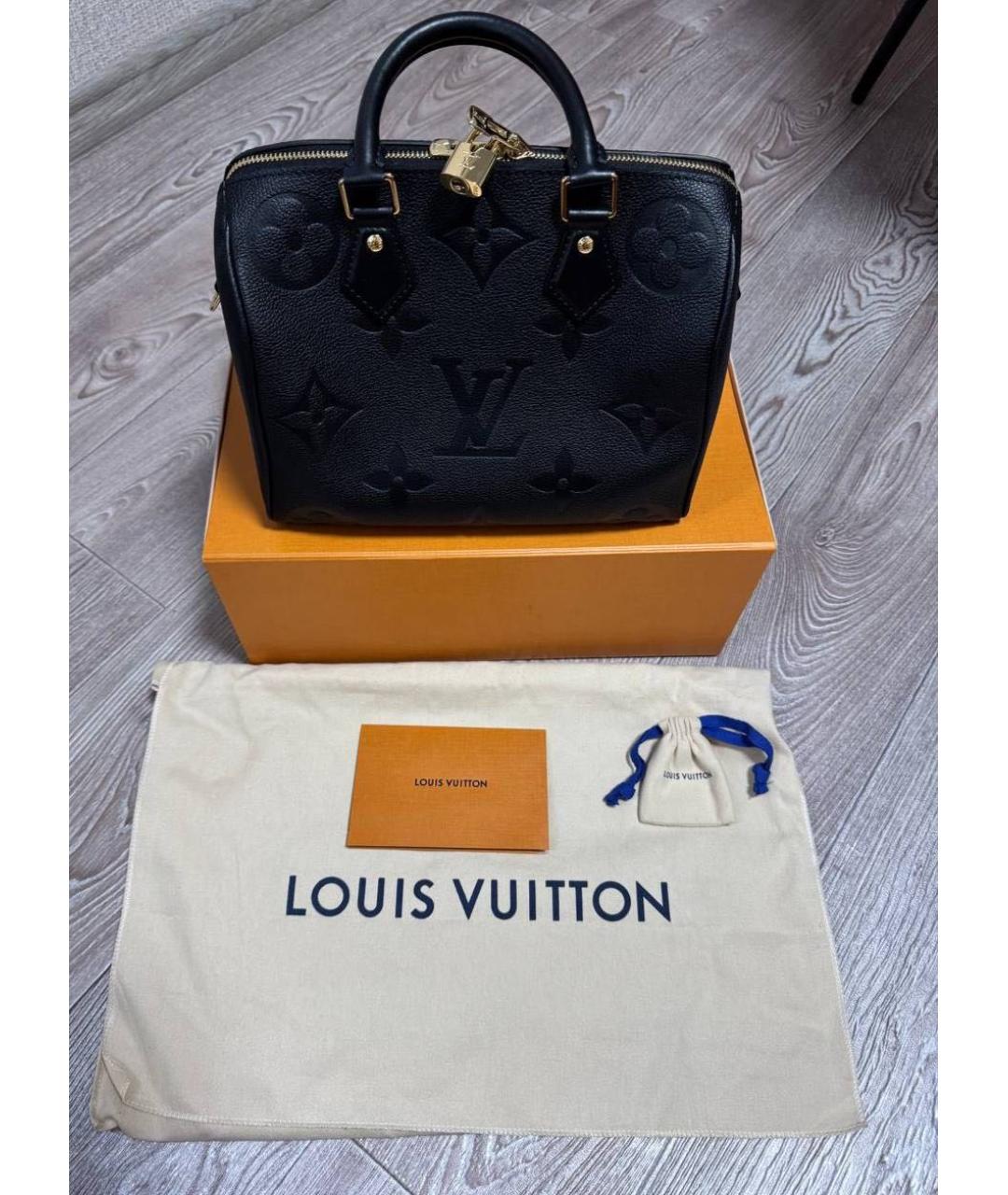 LOUIS VUITTON Черная кожаная сумка с короткими ручками, фото 4