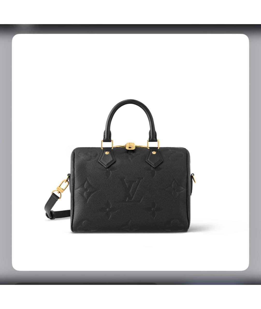 LOUIS VUITTON Черная кожаная сумка с короткими ручками, фото 2