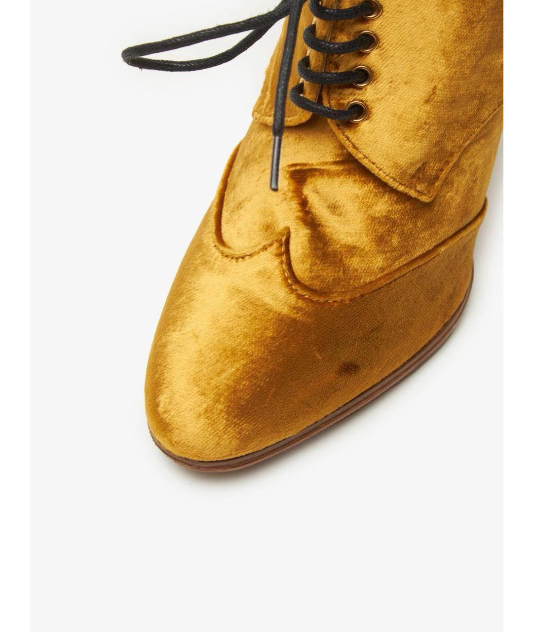 CHANEL Горчичные бархатные ботильоны, фото 5
