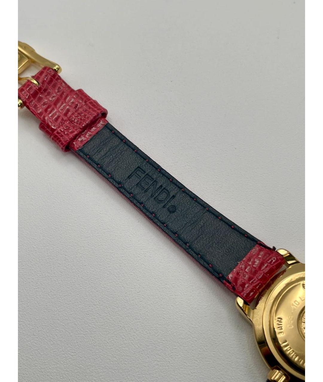 FENDI Бордовые позолоченные часы, фото 4