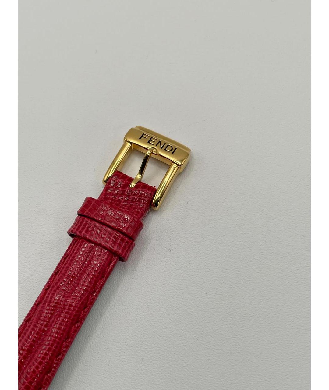 FENDI Бордовые позолоченные часы, фото 5