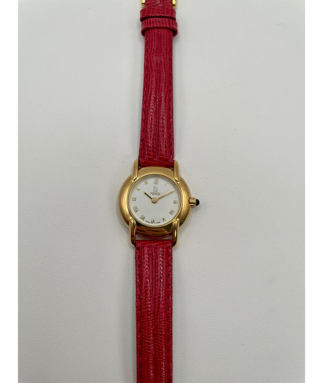 FENDI Бордовые позолоченные часы, фото 6