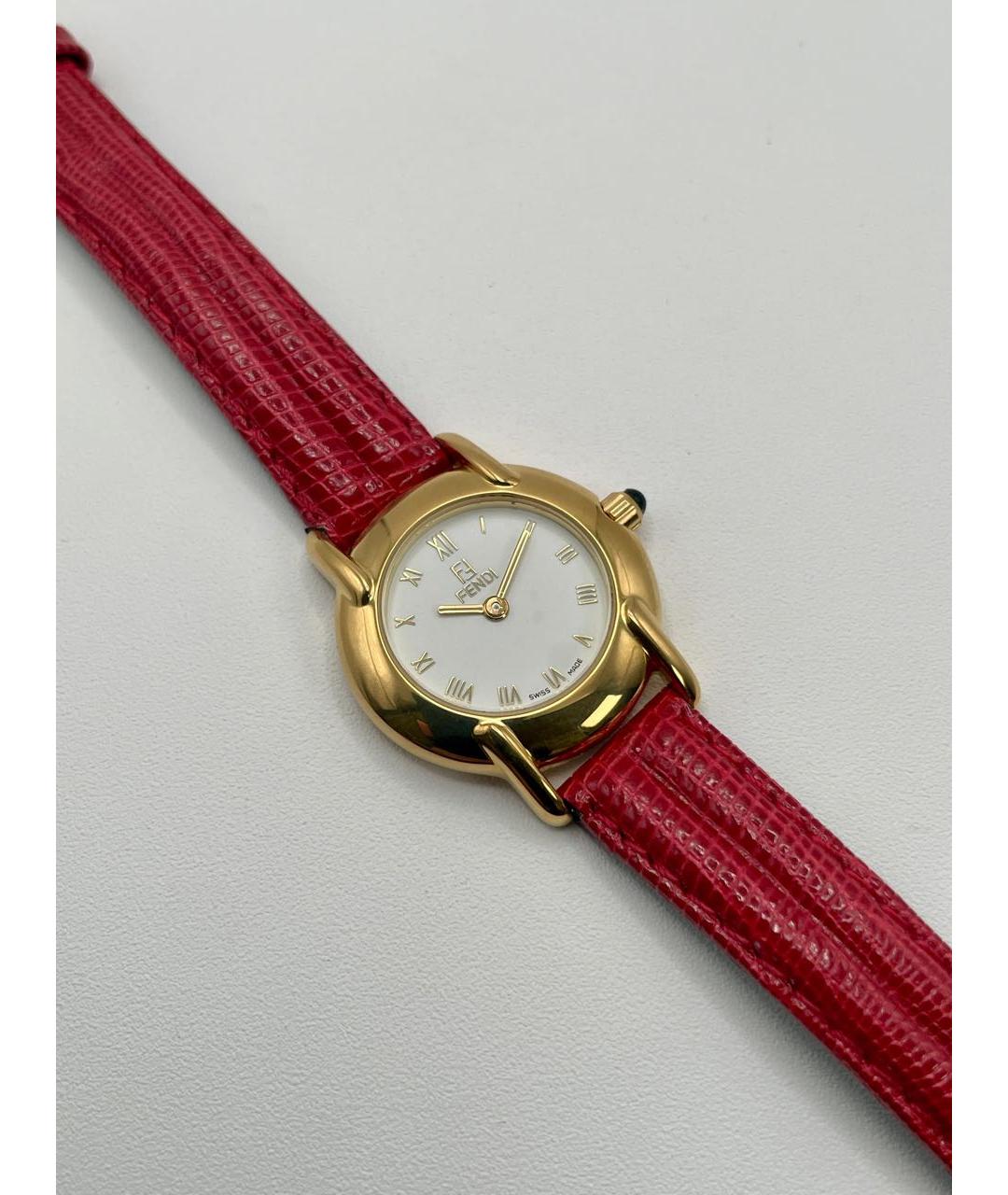 FENDI Бордовые позолоченные часы, фото 7