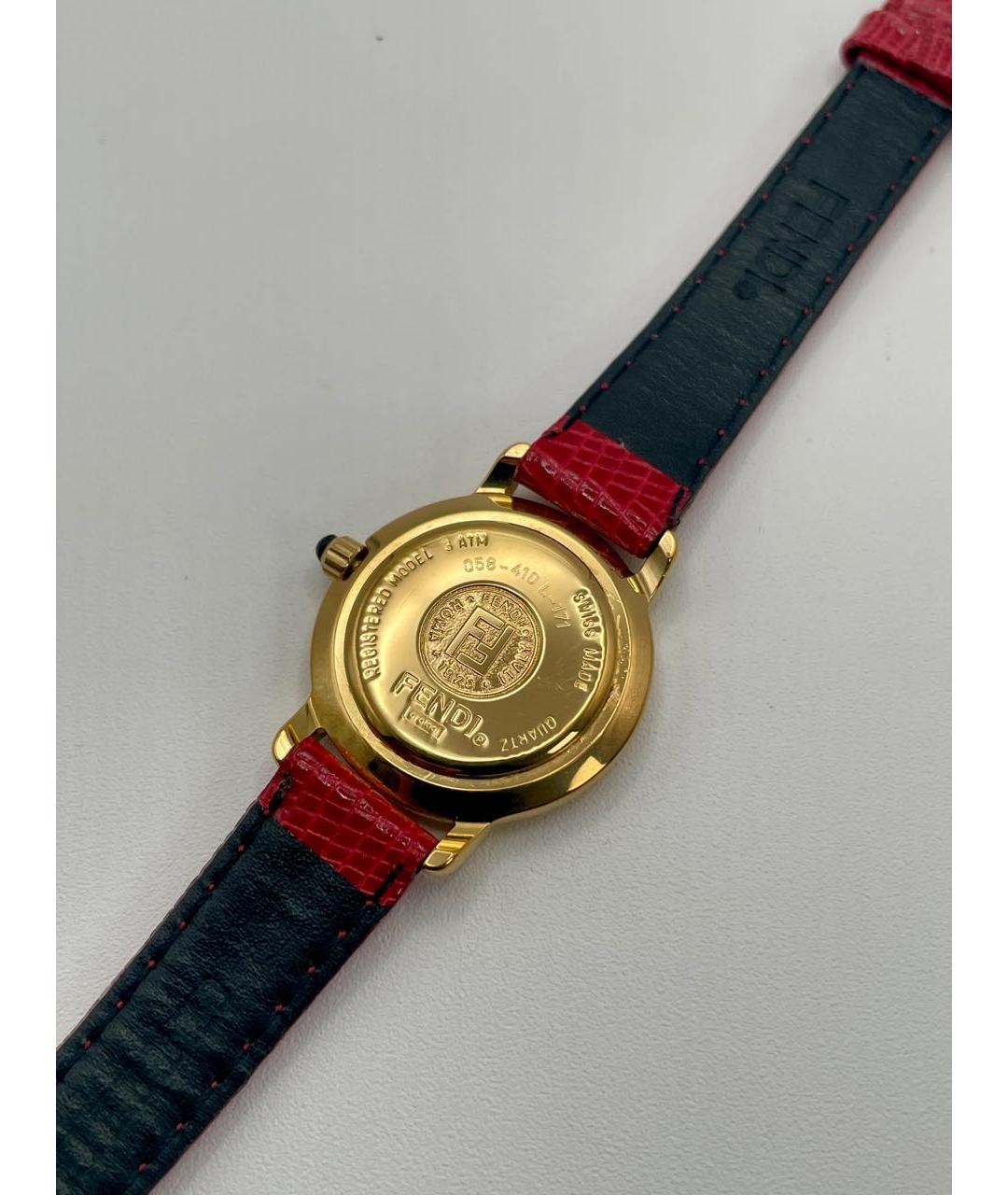 FENDI Бордовые позолоченные часы, фото 2