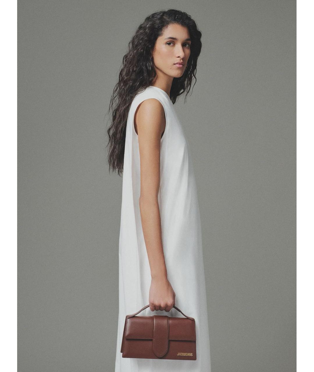 JACQUEMUS Коричневая кожаная сумка через плечо, фото 3