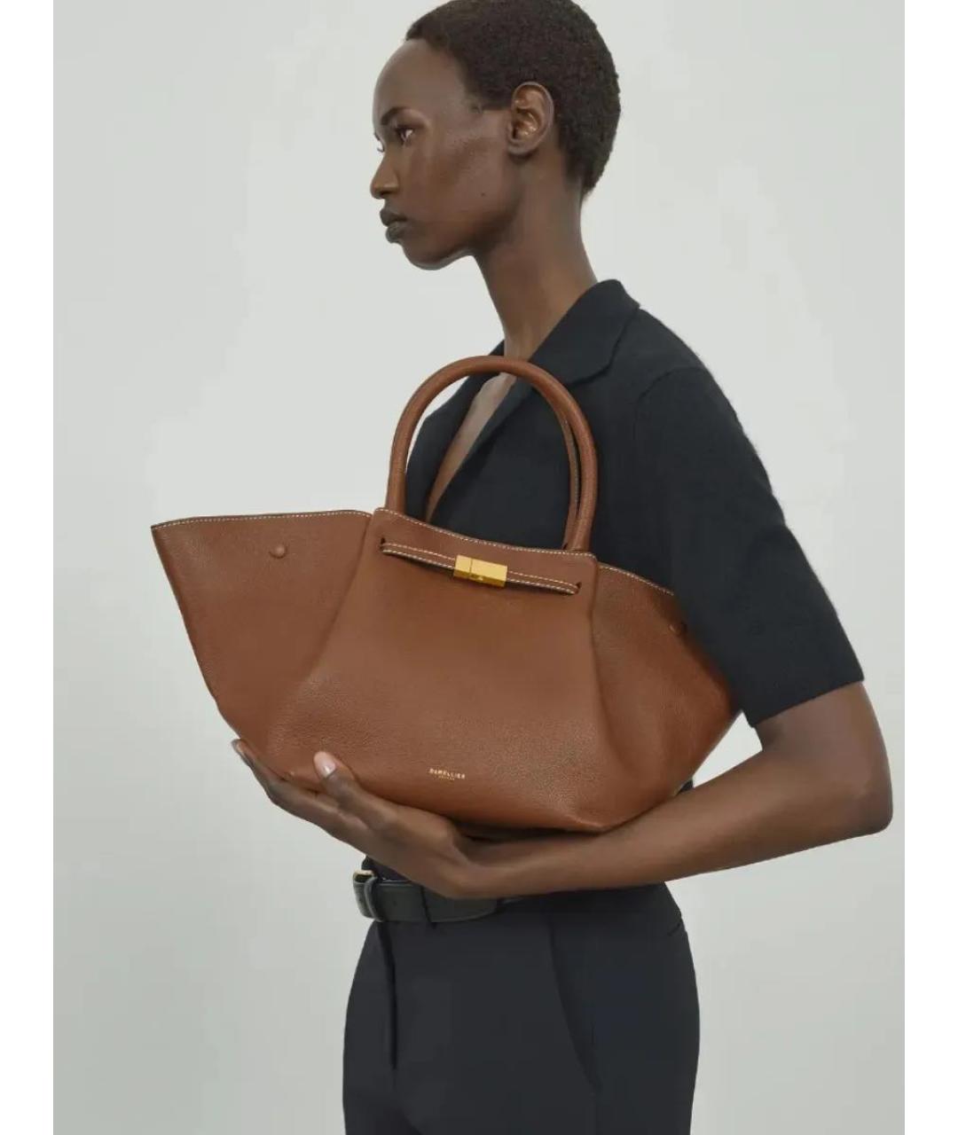 DEMELLIER Коричневая кожаная сумка с короткими ручками, фото 4