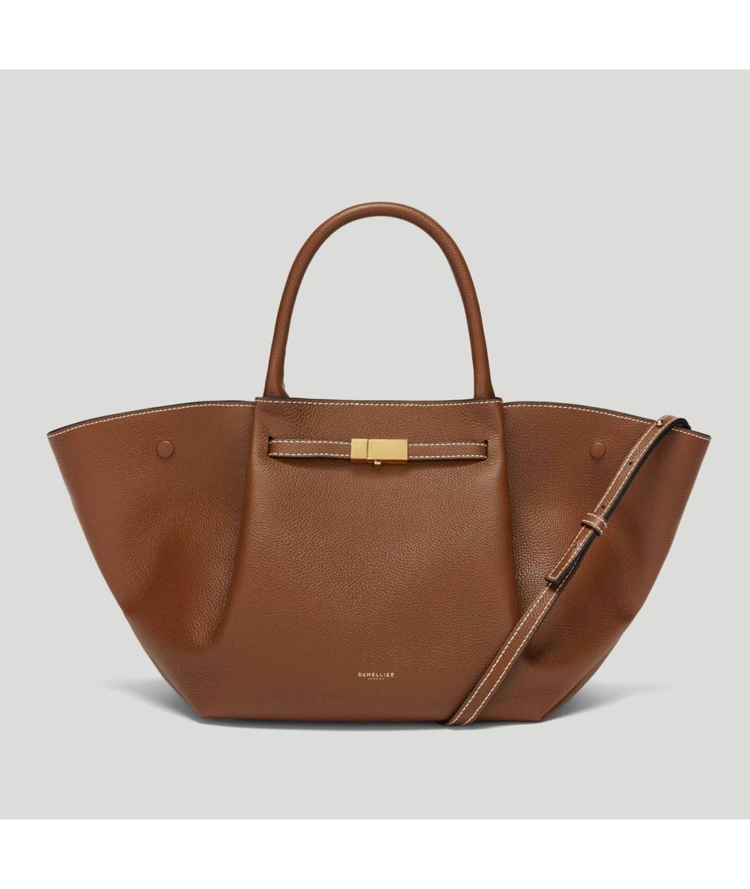 DEMELLIER Коричневая кожаная сумка с короткими ручками, фото 2