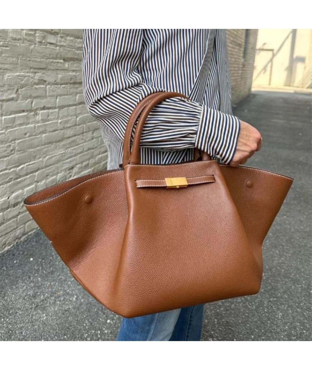 DEMELLIER Коричневая кожаная сумка с короткими ручками, фото 3