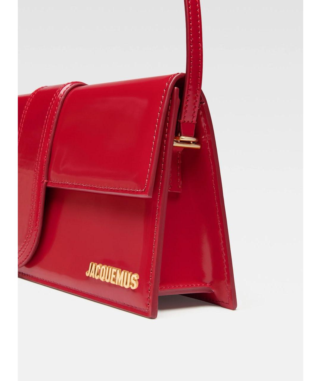JACQUEMUS Красная кожаная сумка через плечо, фото 3