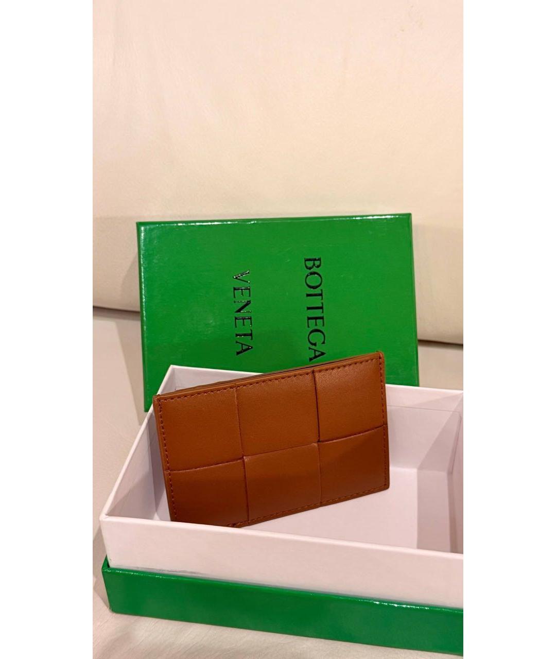 BOTTEGA VENETA Коричневый кожаный кардхолдер, фото 2