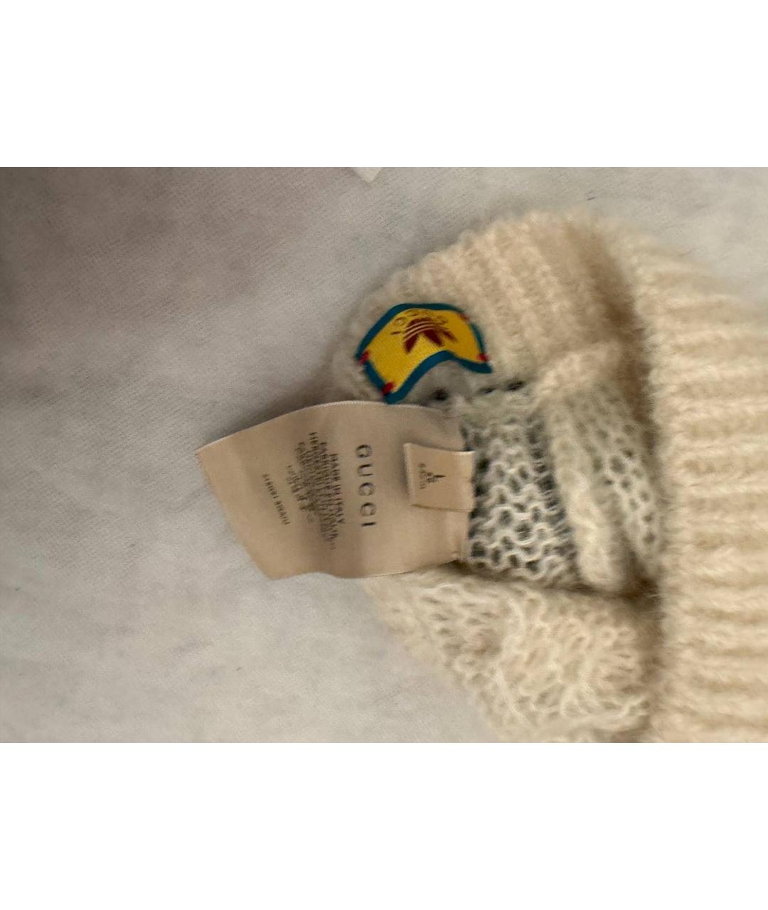 GUCCI Белый шерстяной капюшон, фото 3