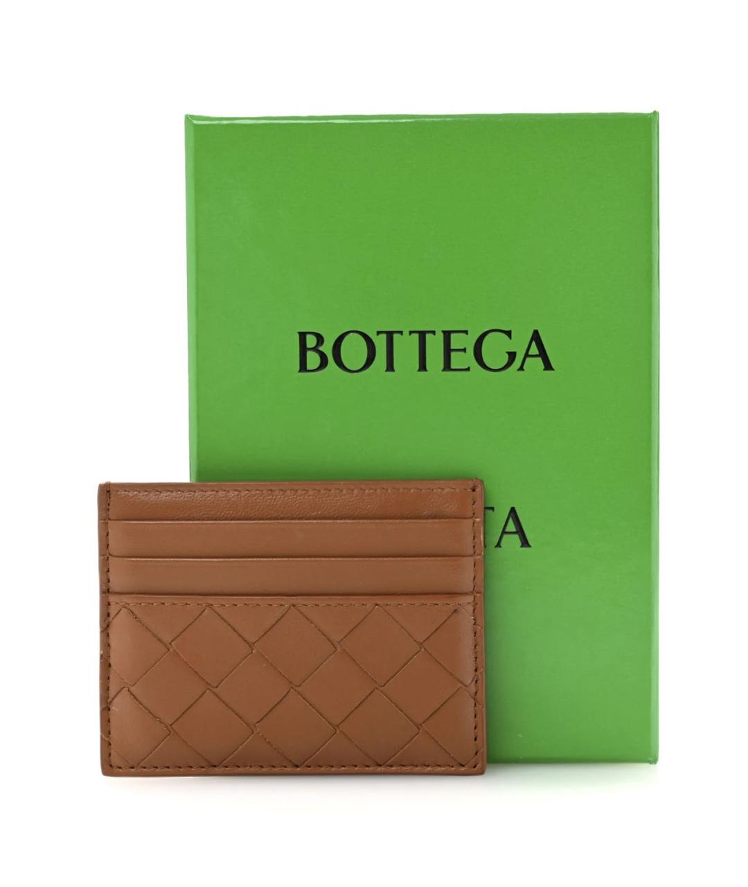 BOTTEGA VENETA Коричневый кожаный кардхолдер, фото 4