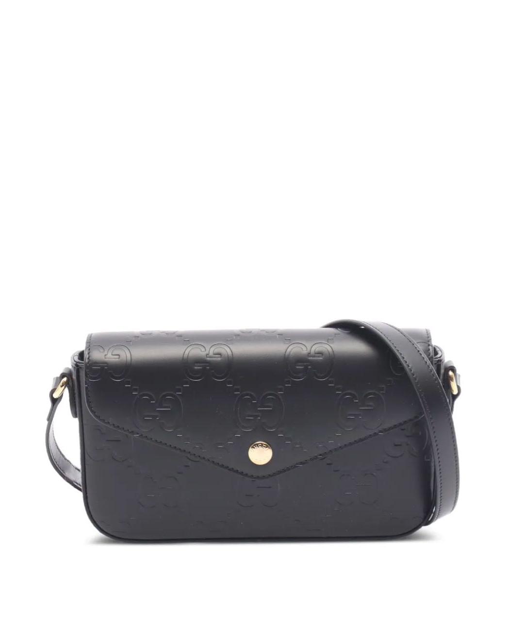 GUCCI Черная кожаная сумка через плечо, фото 1