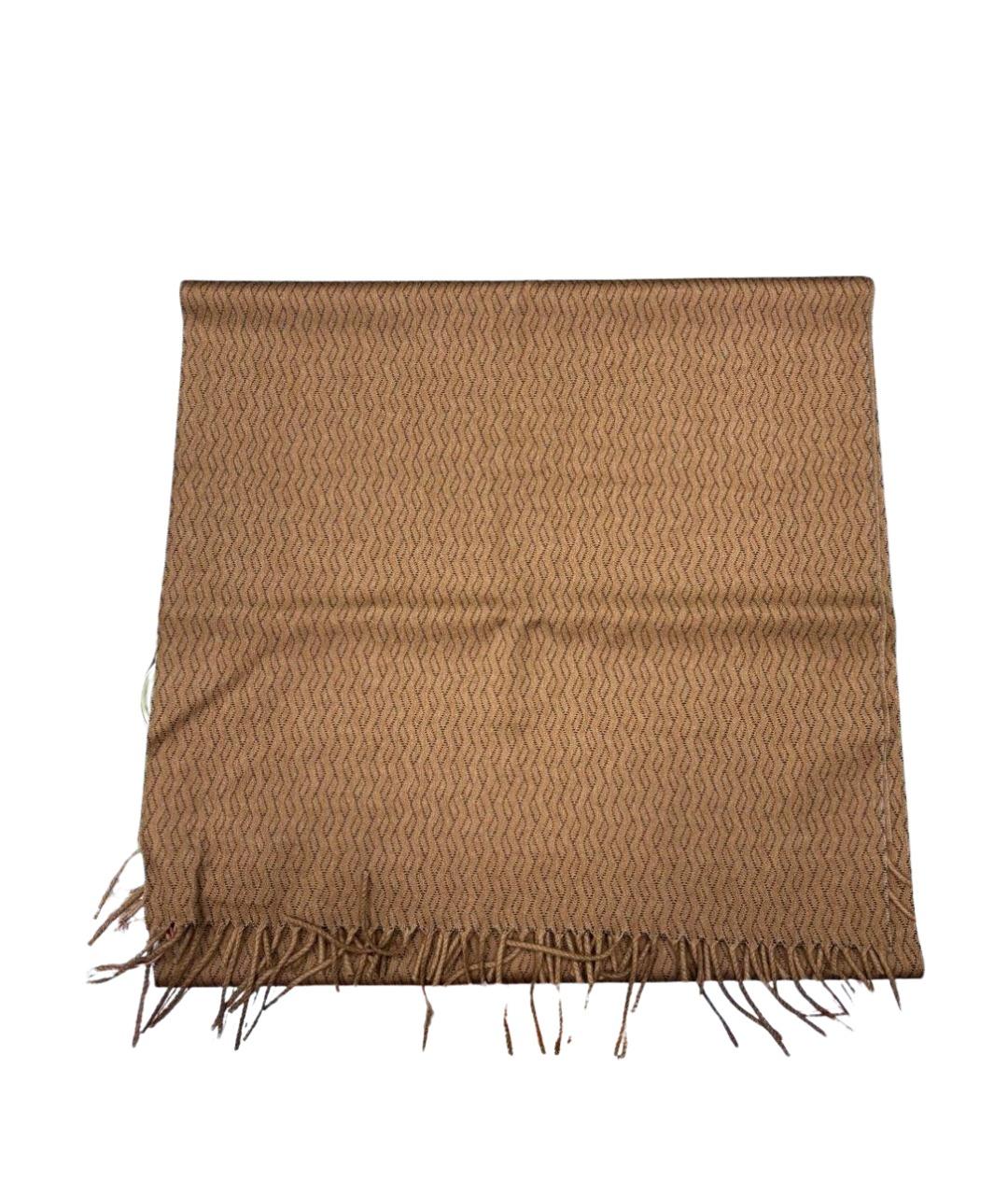 LORO PIANA Бежевый шелковый шарф, фото 1