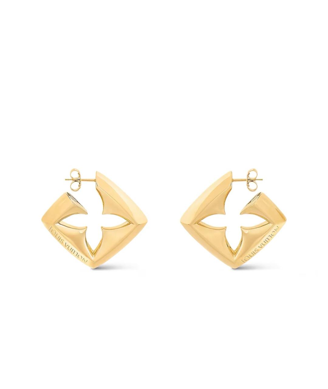 LOUIS VUITTON Золотые металлические серьги, фото 1