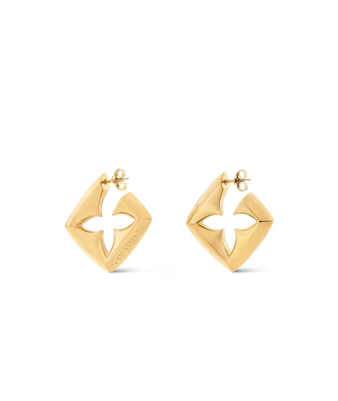 LOUIS VUITTON Золотые металлические серьги, фото 2