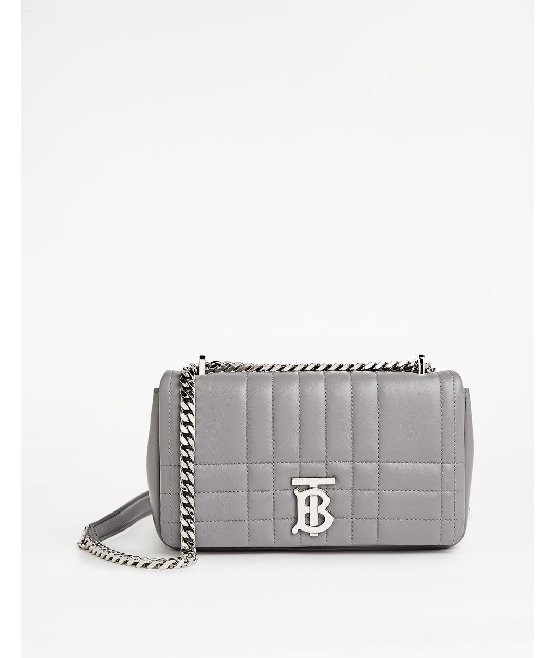 BURBERRY Серая кожаная сумка через плечо, фото 4