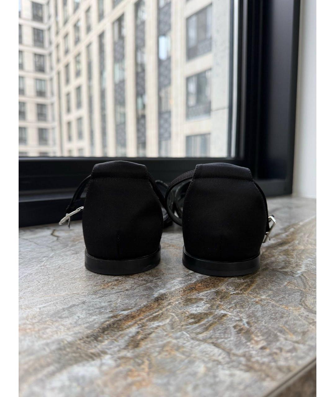 HERMES Черные текстильные сандалии, фото 4