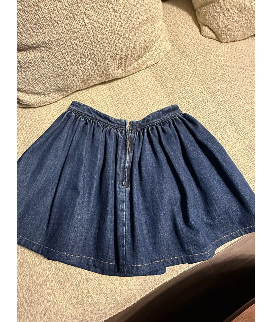 MIU MIU Синяя деним юбка мини, фото 2