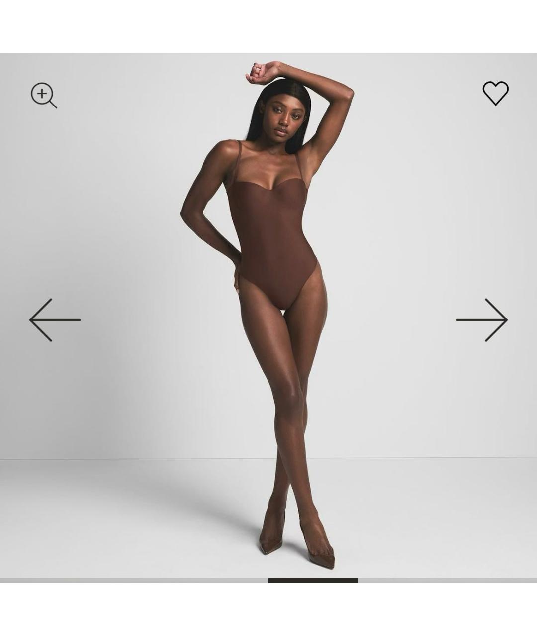 SKIMS Коричневый полиамидовый корсет, фото 2