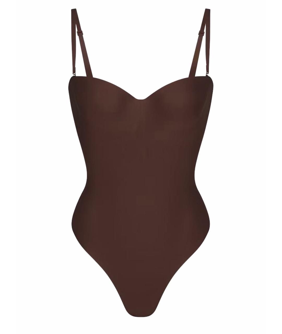 SKIMS Коричневый полиамидовый корсет, фото 1