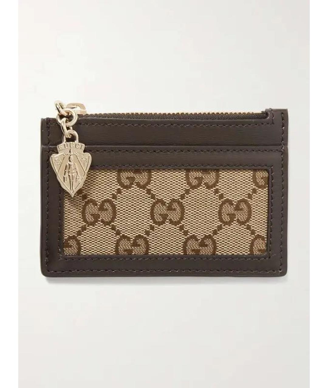 GUCCI Бежевый кожаный кардхолдер, фото 4