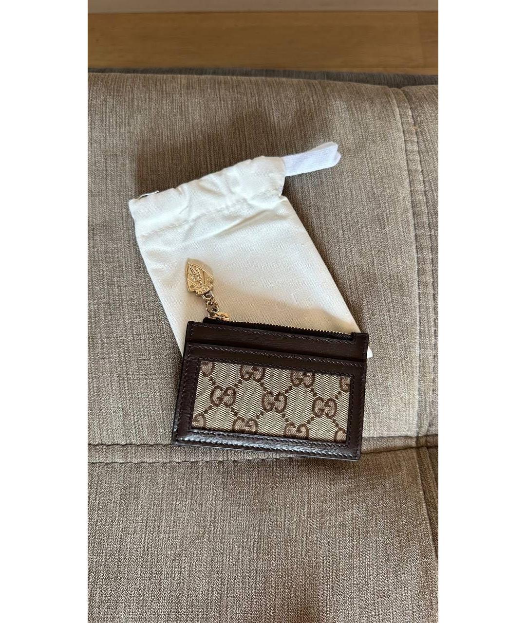 GUCCI Бежевый кожаный кардхолдер, фото 2