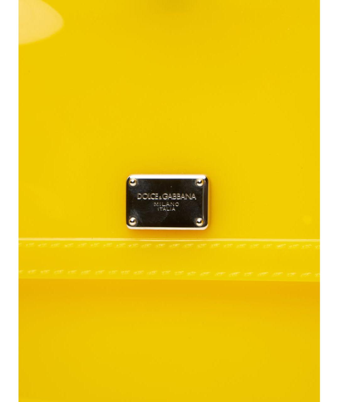 DOLCE&GABBANA Желтая сумка с короткими ручками, фото 2